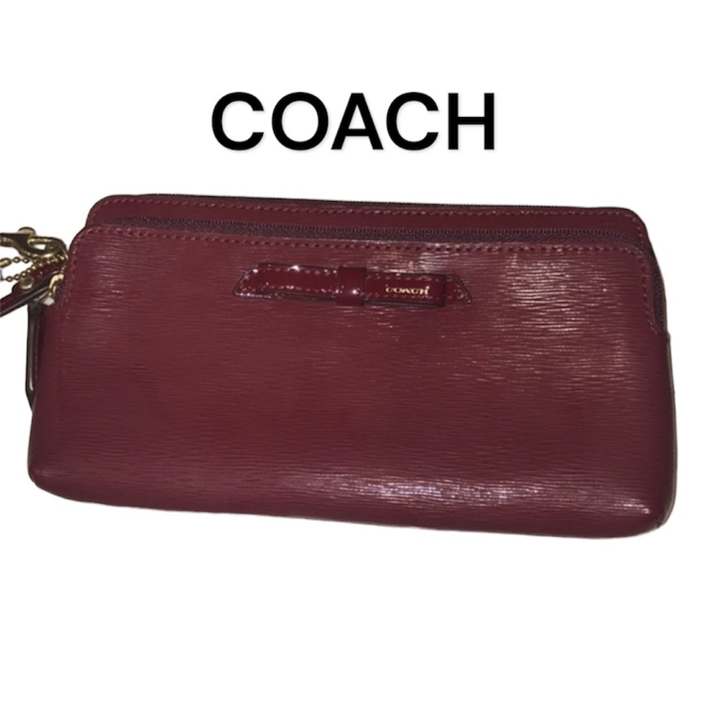COACH wristlet red patent